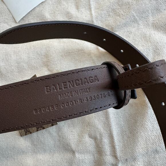 Balenciaga x Gucci BB Hacker Monogram Belt Brown NEW w/ Tags Italy Size 80cm 32 - Picture 9 of 9